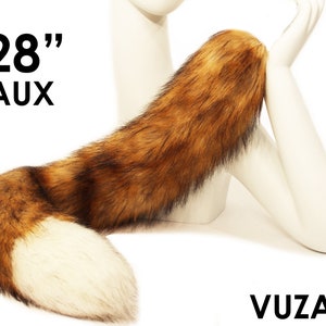 fox tail cosplay red fox faux kitsune tail fox cat tail kitten tail cosplay tail fluffy tail furry tail petplay tail anime mature vuzara