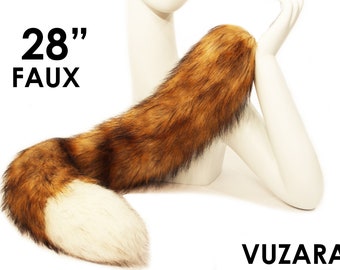 fox tail cosplay red fox faux kitsune tail fox cat tail kitten tail cosplay tail fluffy tail furry tail petplay tail anime mature vuzara
