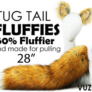 fox tail and ears set cat tail and ears set TUG TAIL fluffies fluffy cat ears fox ears tail fluffy tail furry tail cat tail mature VUZARA