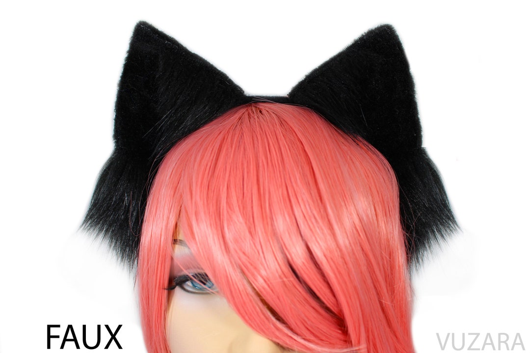 Black Cat Ears Black Kitty Ears Black Kitten Ears Cat Headband Etsy