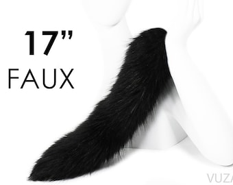 cosplay tail black tail kitsune tail black cat tail kitten tail cosplay tail fluffy tail furry tail petplay tail anime tails mature vuzara