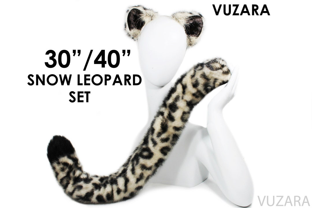 Snow Leopard Tail and Ears Set Snow Leopard Tail Snow Leopard Ears Tail