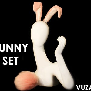 bunny tail bunny ears bunny tail and ears set bunny set bunny cosplay bunny costume easter bunny easter bunny tail easter bunny ears vuzara