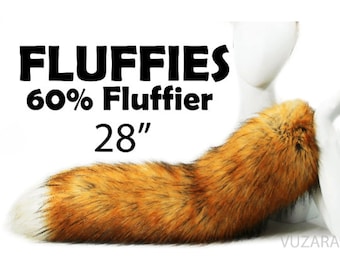 red fox tail kitsune tail cat tail fluffies kitten tail cosplay tail fluffy tail furry tail petplay tail anime tails fox tail mature VUZARA