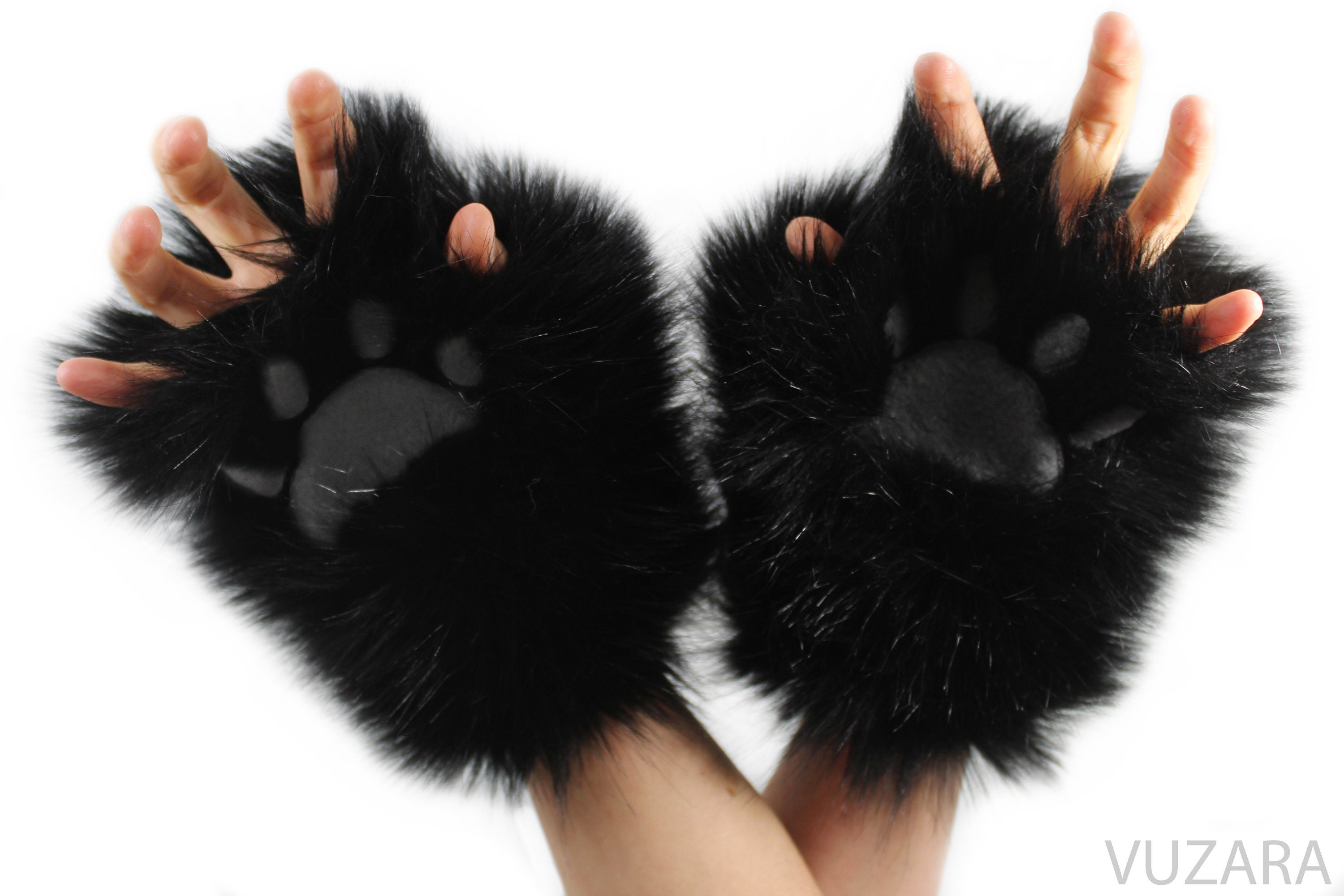 Costume Paws Black Cat Costume Paws Black Paws Hand Paws Cat Etsy