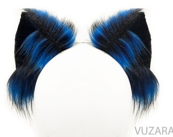 fox ears cat ears wolf ears dog ears kitty ears kitten ears headband ears faux ears wolf ears neko ears cosplay ears fox costume blue kawaii