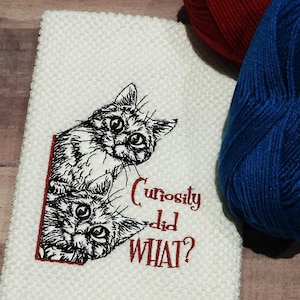 Curious Kittens Sketch Embroidery Design