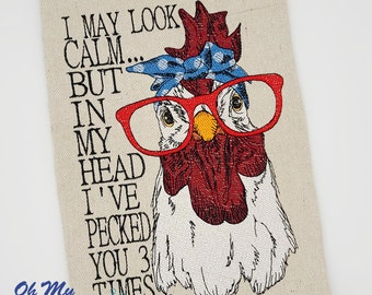 Pecked You 3 Times Embroidery Design
