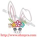 Bunny Face with flower crown applique design