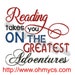 Reading takes you on the greatest Adventures Embroidery Design