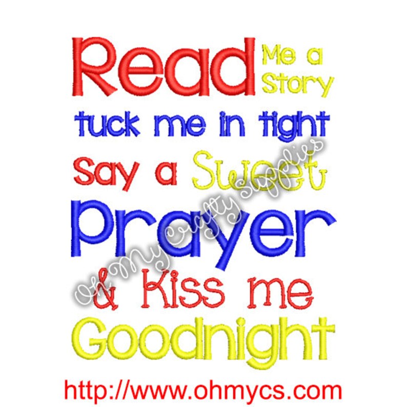 Read Me A Story Embroidery Design Read Me A Story Embroidery Design