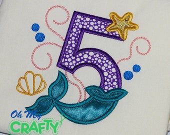 Numeri di sirena Applique Design Set 0-9