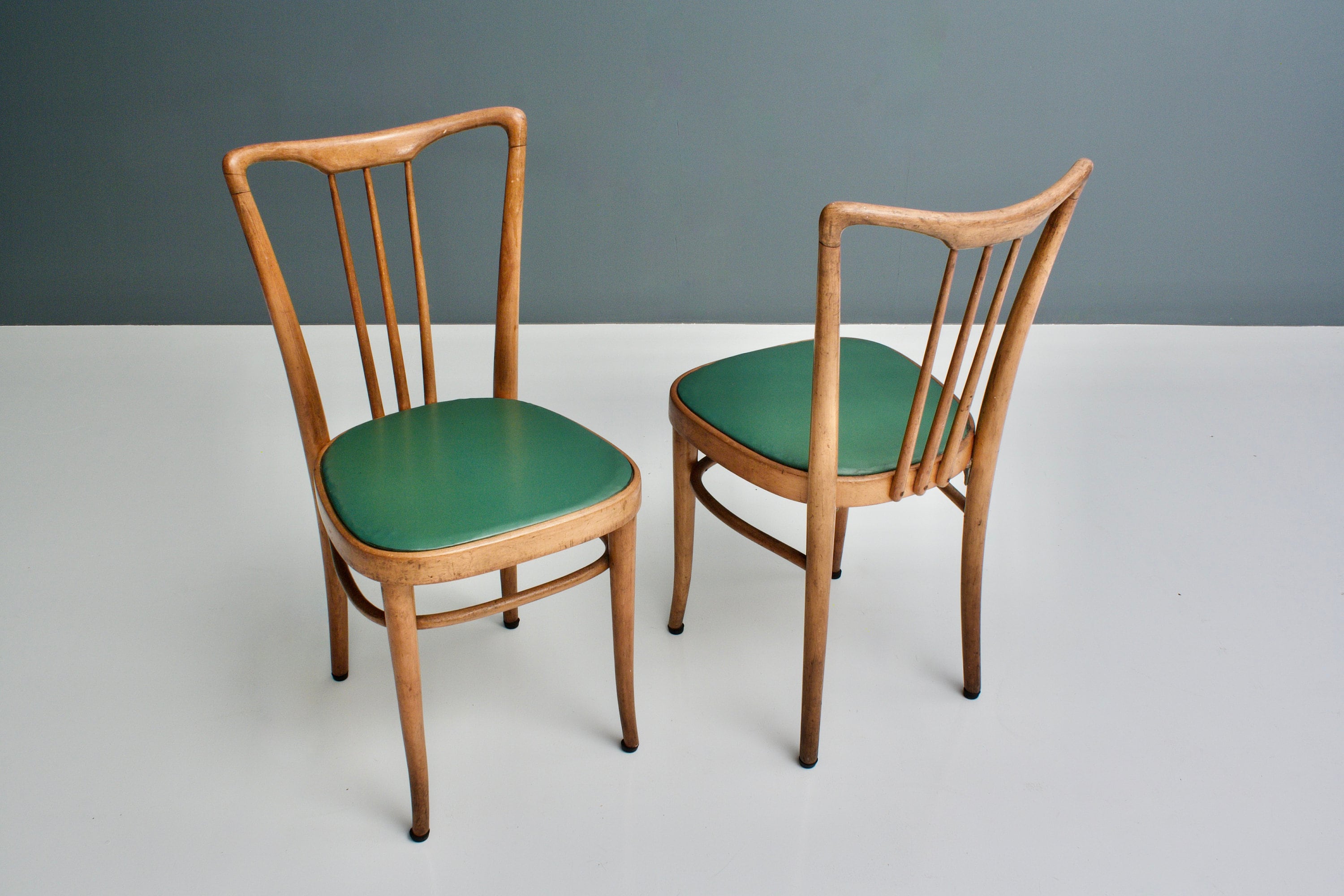 Conjunto de 6 sillas de comedor en madera y cuero sintético | Etsy