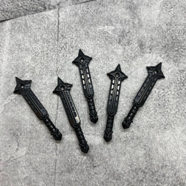 5-pack Balin Dwarf Sword Black lot for Minifigures | C9b512 |  Minifigure NOT included | DIY Dwarf Blocks Compatible