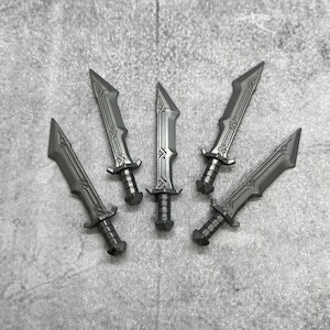 5-pack Dwarf Sword gray lot for Minifigures | B10b230 |  Minifigure NOT included | DIY dwarven sword Blocks Compatible