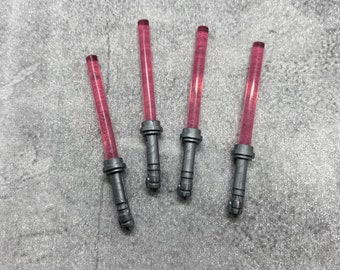 4-pack Custom Pink Light Saber lot for Minifigures | A7LS02b360 |  Minifigure NOT INCLUDED lightsaber Blocks Compatible