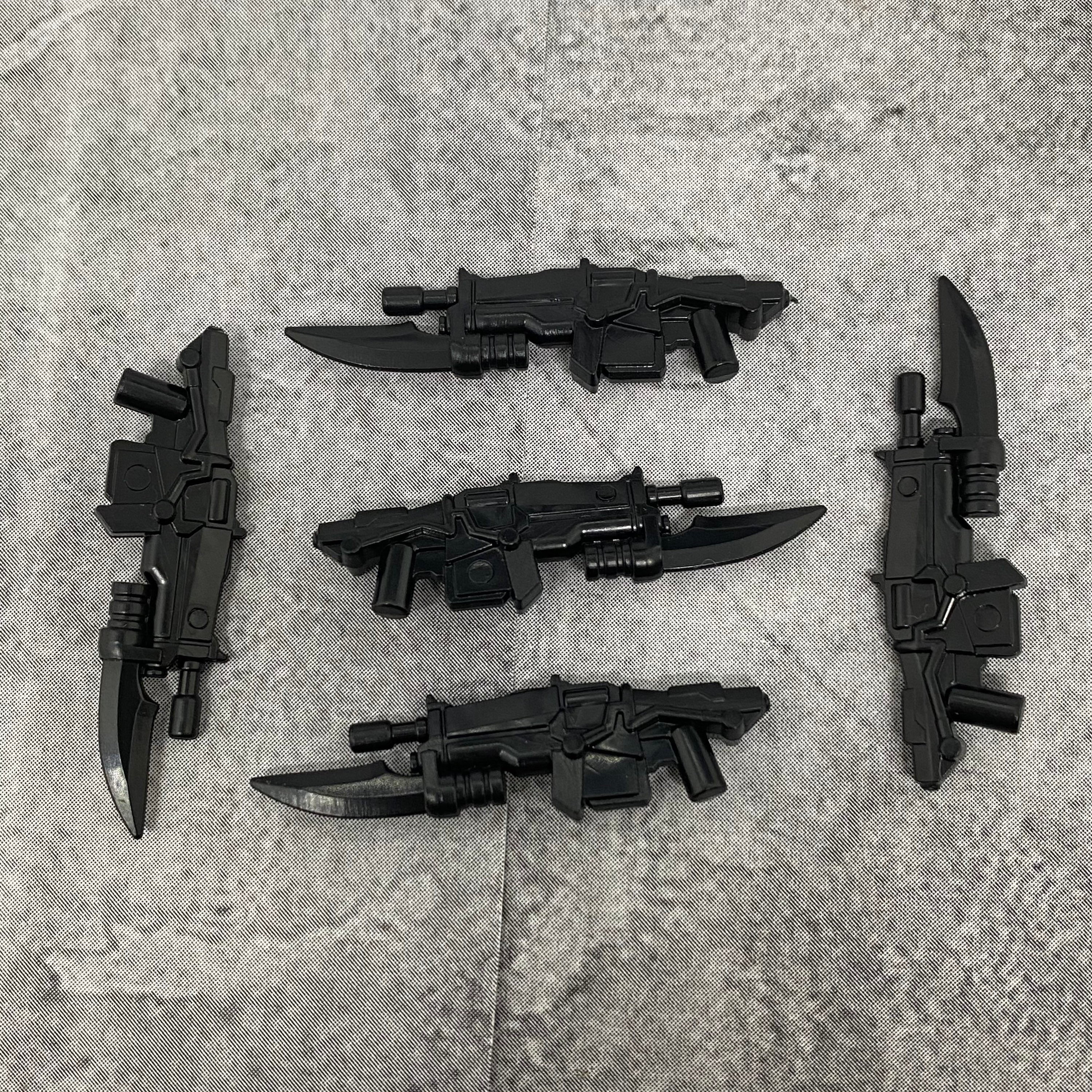ミニフィギュア用カスタムSFライフル（銃剣付き）5個パック | A80205