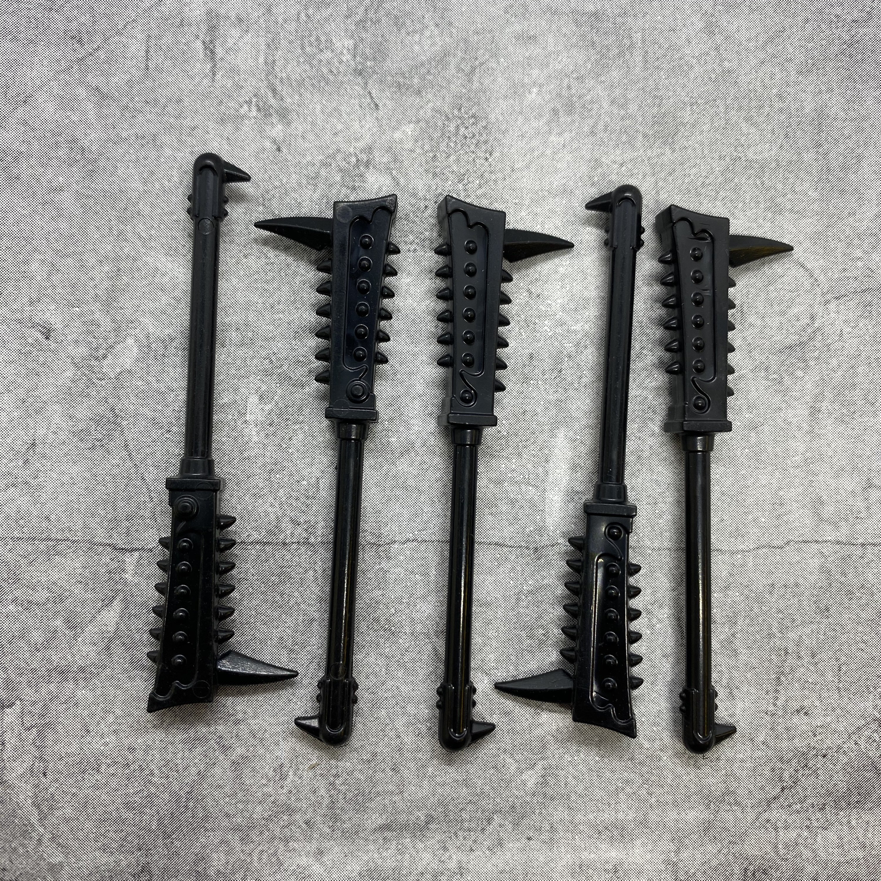 【極希少・コレクター向け】DX無敵将軍 付属武器 5点コンプリートセット ミニフィギュア用スパイク付きメイス棍棒 5個セット（黒）｜C12312