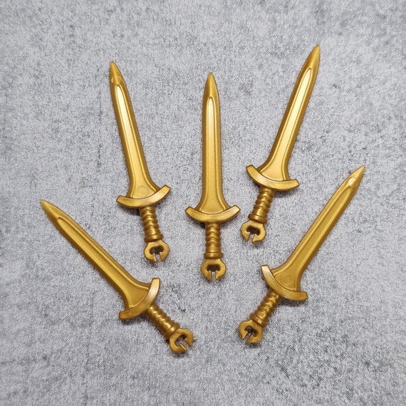 5-pack Fantasy Sword Golden Yellow Lot for Lego Minifigures