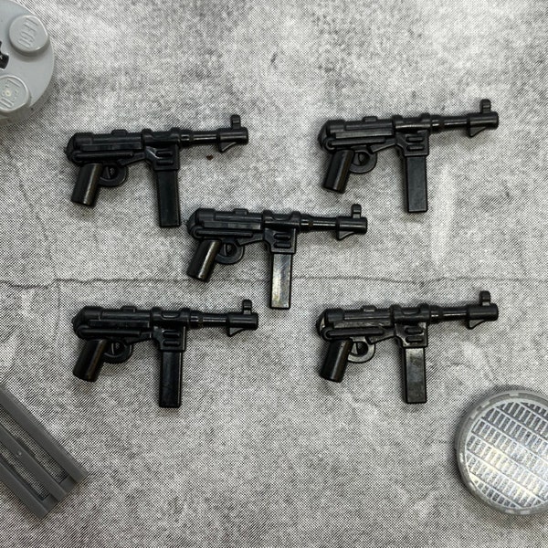5-pack Custom Gun MP-40 Sub Machine Gun lot for Minifigures | B21671 |  Minifigure NOT Included Blocks Compatible
