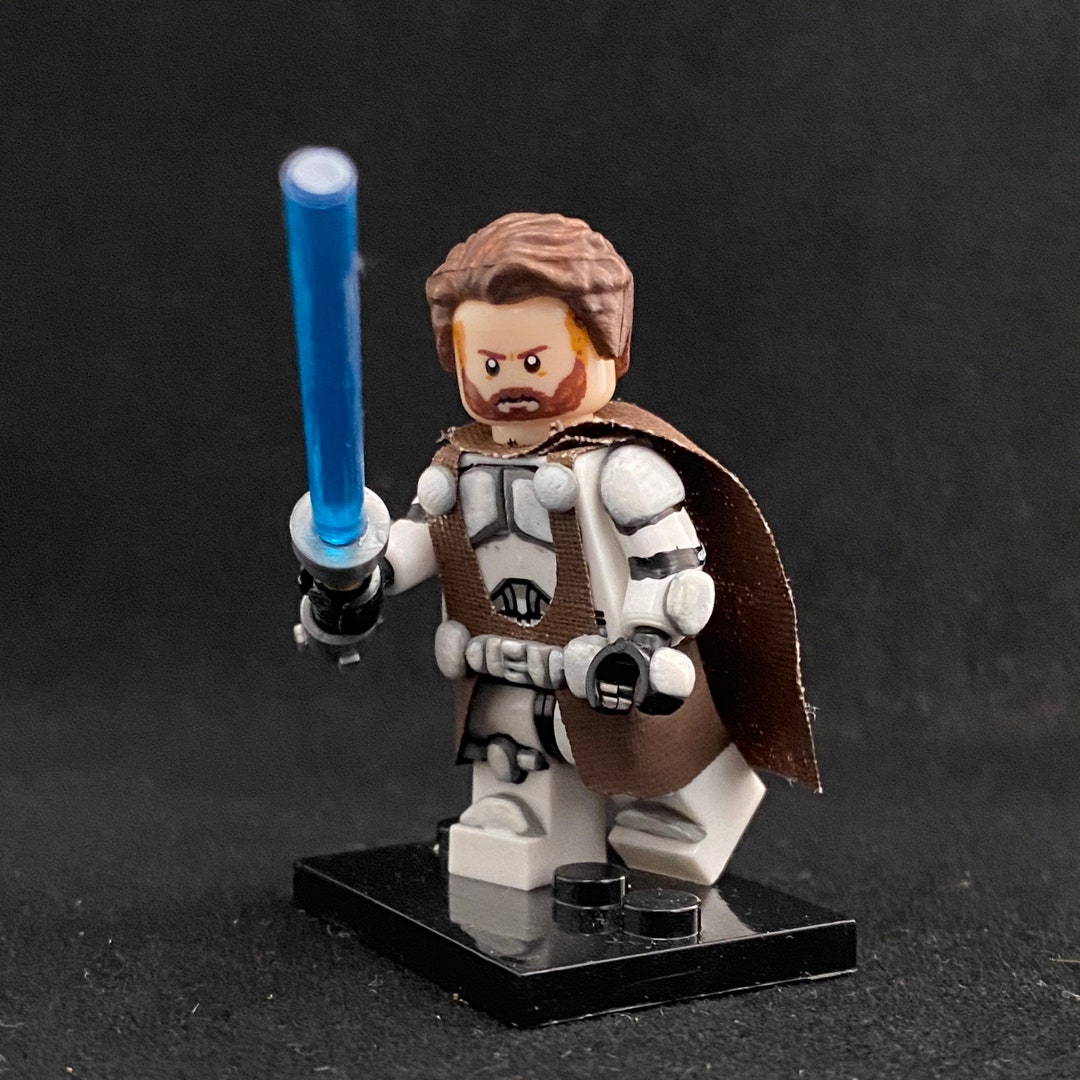 Handcrafted MOC General Obiwan Kenobi in Clone Armor Custom Minifigure 