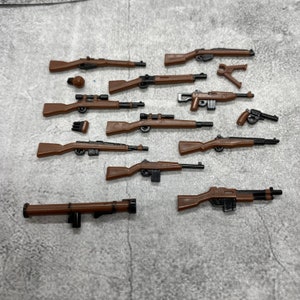 Multipack Custom WW2 Gun set lot for Minifigures | gc1ww2b | Minifigure NOT Included Blocks Compatible image 1