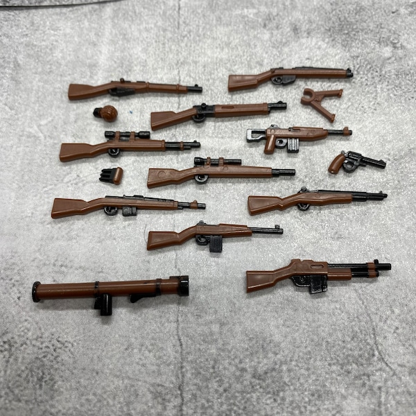 Multipack Custom WW2 Gun set lot for Minifigures |  gc1ww2b | Minifigure NOT Included Blocks Compatible