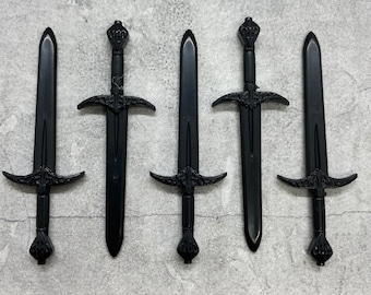 5er Pack Custom Breitschwert Schwarz Lot für Minifiguren | C46956 |  Minifigur NICHT Enthaltene Blöcke Kompatibel