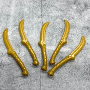 5-pack Elven Sword Golden lot for lego Minifigures | C6b341 |  Minifigure NOT Included Blocks Compatible weapons accessories elf