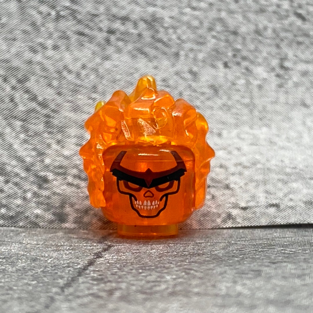 Custom Translucent Orange Flaming Head for Lego Minifigures Etsy