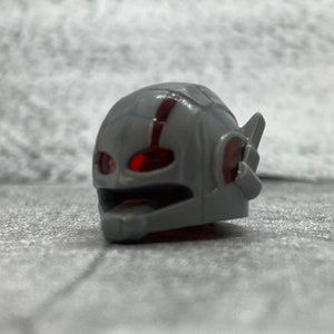 Custom Ant Man Helmet for lego  Minifigures | ConD2 |  Minifigure NOT Included | gray translucent red | blocks compatible for