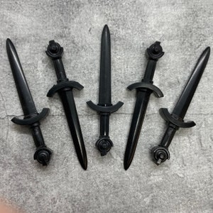 5er Pack Phobos Knight Sword Schwarz Lot für Minifiguren | C80940 |  Minifigur NICHT Enthaltene Blöcke Kompatibel für
