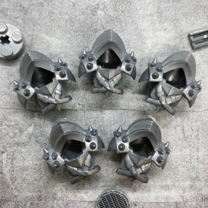 5-pack Custom Spiked Knight Armor Gray lot for Minifigures | gc10889 |  Minifigure NOT Included Blocks Compatible