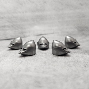 5-pack Knight Helmet Gray with visor lot for Minifigures | Gt1VS01 |  Minifigure NOT Included Blocks Compatible