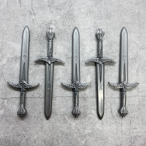 5-pack Custom Broad Sword Gray lot for lego Minifigures | C80954 |  Minifigure NOT Included blocks compatible
