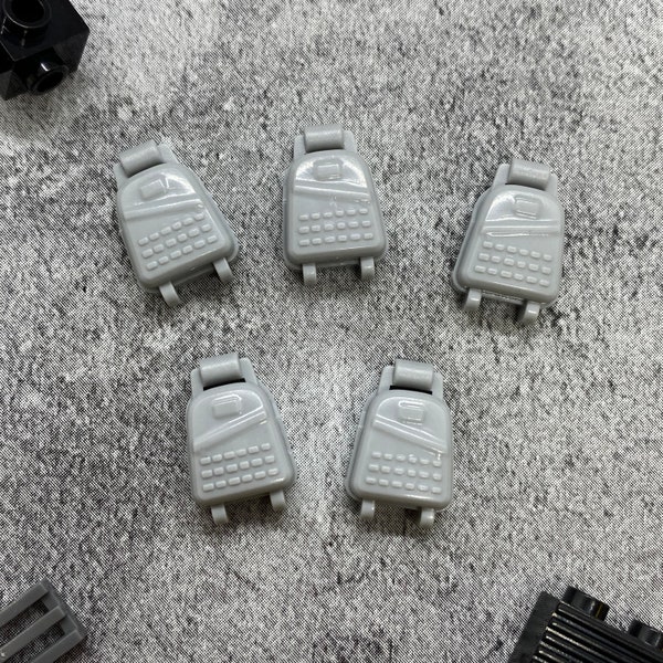 5-pack Custom Assault Pack Gray lot for Minifigures | C29523 |  Minifigure NOT Included Blocks Compatible