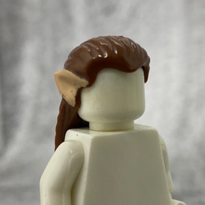 Custom Brown Elf Hair for lego Minifigures | ConF01 |  Minifigure NOT INCLUDED blocks compatible weapons accessories
