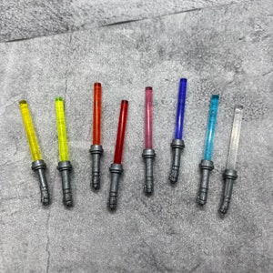 8-pack Custom Multicolor Light Saber lot for lego Minifigures | f8Ls02 | red blue yellow green Star Wars Blocks Compatible weapons accessory