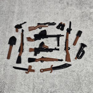 Multipack Custom Gun Rifle ww2 Waffe & Zubehör Lot für Minifiguren braun schwarz |  d12ww03 | Minifigur NICHT Enthaltene Blöcke Kompatibel