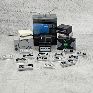 Custom Blocks Video game Console Set for Minifigures | ConD03 |  Minifigures NOT Included | gamer console