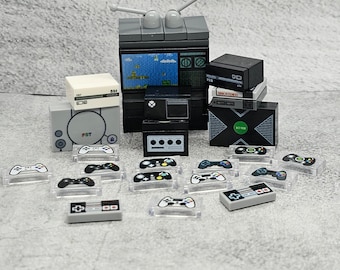 Custom Blocks Video game Console Set for Minifigures | ConD03 |  Minifigures NOT Included | gamer console