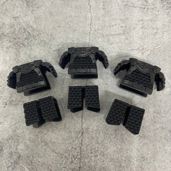 3-pack Dragon Armor Set Black lot for lego Minifigures | A9b374 samurai |  Minifigure NOT Included Blocks Compatible accessories