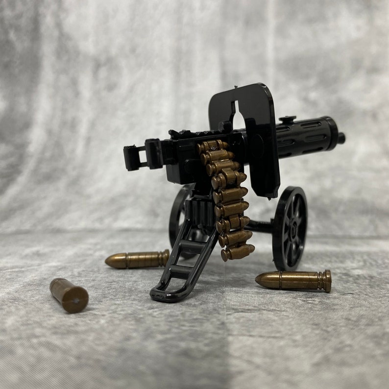 Custom PM M1910 Machine Gun for Minifigures Diy | Dra12926 Black ...