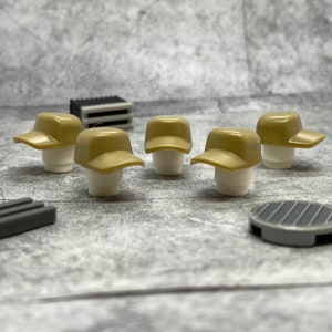 5-pack Custom Tactical Cap Hat Tan lot for Minifigures | c41087 |  Minifigure NOT Included Blocks Compatible