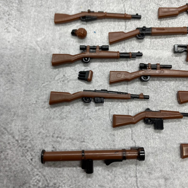 Multipack Custom WW2 Gun set lot for Minifigures | gc1ww2b | Minifigure NOT Included Blocks Compatible image 4