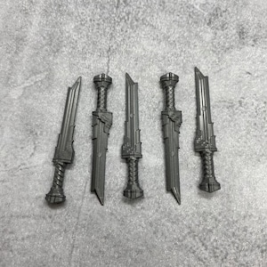 5-pack Dwarf Sword gray lot for Minifigures | B10b228 |  Minifigure NOT included | DIY Blocks Compatible