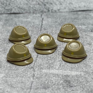 5-pack Japanese Tan WW2 Hat lot for lego Minifigures | D107049 |  Minifigure NOT Included Blocks Compatible