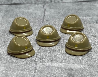 5-pack Japanese Tan WW2 Hat lot for lego Minifigures | D107049 |  Minifigure NOT Included Blocks Compatible