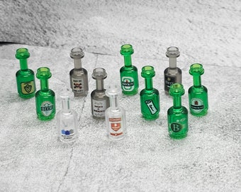 Conjunto de várias garrafas de bebidas personalizadas para minifiguras | Conb203 | Minifiguras NÃO incluídas | cerveja