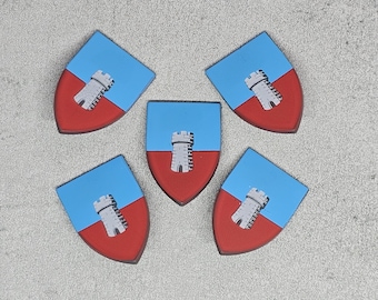 5-pack Custom Guard Tower Shield lot for lego Minifigures | c3RT2 knight | Minifigure NOT Included Blocks Compatible accessories
